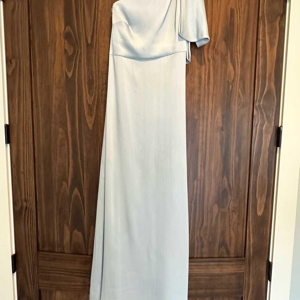 Sachin + Babi Sky Blue One-Shoulder Gown